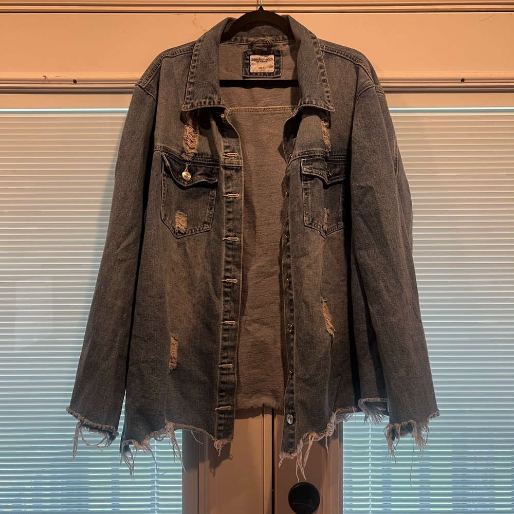 Chic Soul Distressed Jean Jacket - Blue